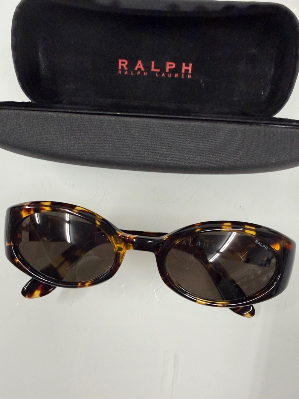 Vintage Ralph Lauren Tortoiseshell Oval Sunglasses with Brown Lenses 90's